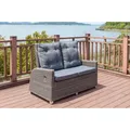 OUTFLEXX Dining 2-Sitzer Sofa, grau, Polyrattan, 148 x 83 x 110 cm, stufenlos verstellbar