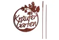 UNUS GARDEN Gartenstecker Roststecker Schild Kräutergarten (1-St., 28x23cm (HxB) Stablänge 65cm) Dekoration Kräuter Rostdeko Garten Gartenstecker Gemüsegarten