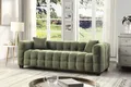 3-Sitzer "Stella", grün (dunkelgrün), B:206cm H:63cm T:79cm, ATLANTIC HOME COLLECTION, Sofas, 3-Sitzer, inkl. 2 Zierkissen und mit modernem Teddy Stoff