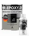 Mr. Epoxy Epoxidharz Bodenbeschichtung (1 kg, RAL 7030 Steingrau) - 2K Betonfarbe für Garagen, Keller & Werkstatt Boden - Flüssigkunststoff Epoxid Grundierung und Bodenversiegelung