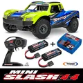 TRAXXAS MINI-Slash 4x4 Gelb 1/16 Short Course+2X 3500 mAh Lipo Akku +ID-Lader 4A