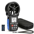 Anemometer windmesser, digitales Windgeschwindigkeitsmessgerät, Windgeschwindigkeit/Windkühlung, ℃/℉, Max/Min/Durchschnitt/Echtzeitmessung mit LCD-Hintergrundbeleuchtung