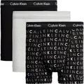 Calvin Klein Herren 3er Pack Boxershorts Trunks Unterwäsche, Mehrfarbig (Black/Grey Heather/Subdued Logo), L