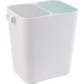 ONVAYA® Doppel-Mülleimer Tom | 18L Gesamtvolumen | 2x 9L Fächer | Mülltrennsystem in grau-mint| Abfalleimer für Küche & Bad - Grau/Türkis