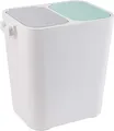 ONVAYA® Mülltrennsystem Tom 18 L | zwei Fächer | Mülleimer Abfalleimer grau-mint