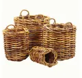 LebensWohnArt Dekokorb Dickes CL Rattan Korb CESTINO natural ca.D35xH45cm Griffe Pflanzkorb