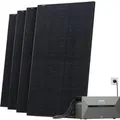 Solarway All In One Balkonkraftwerk 2000W mit Anker Solix 2 PRO Speicher Steckdose 1,6 kWh Komplettset 500W Solarmodule Stockschrauben Halterung