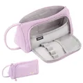 Calish Federmäppchen 3 Fach Mädchen federtasche Mäppchen Teenager Mäppchen Aesthetic Große Kapazität Pencil Case für Schule & Büro (Violett)