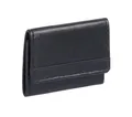 GlücksNugget Mini Geldbörse extra kleine Minibörse schwarz, Leder