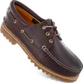 Timberland Authentic 3-Eye Lug - handgenähter Bootsschuh für Herren in Burgunderrot Leder Schuhe TB050009-648 , EU 45 US 11