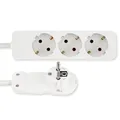 REV Steckdosenleiste - Mehrfachsteckdose 3-Fach mit Flachstecker - ideal für die Verwendung hinter Möbel, Kabel 2m, max. 3680W, weiß