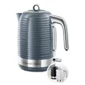 Russell Hobbs Wasserkocher (1,7l, 2400W) Inspire Grau mit hochwertiger Hochglanz-Struktur (Schnellkochfunktion, herausnehmbarer Kalkfilter, Wasserstandsanzeige, abnehmbarer Deckel) Teekocher, Grau