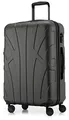 suitline - Hartschalen-Koffer Koffer Trolley Rollkoffer Reisekoffer, TSA, 66 cm, ca. 58 Liter, 100% ABS matt, Graphite