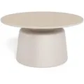 Mid.you Couchtisch Santorini, Beige, Grau, Metall, Keramik, rund, Säule, 70x39x70 cm, Wohnzimmer, Wohnzimmertische, Couchtische, Couchtische Keramik