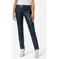 RICANO Lederhose Donna Lederhose mit Biker-Elementen als Low Waist blau S