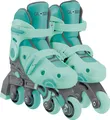 GLOBBER LEARNING SKATES 2in1 – Inline- und Quad-Skates Kinder, verstellbar Gr.26-29, ABEC 9, Rollengröße 48x24 mm, mint