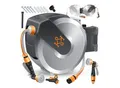 KESSER® Schlauchtrommel mit Gartenschlauch Wasserschlauchtrommel zur Wandmontage Wandhalterung 180° schwenkbar & automatische Aufrollung Wand-Schlauchbox inkl. 7-Funktionen Handbrause