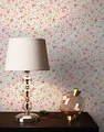 NEWROOM Tapete Weiß Vliestapete Blumen - Blumentapete Landhaus Rosa Grau Blüten Wiese Romantisch inkl. Tapezier-Ratgeber