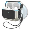 ESR für Airpods Pro 2 Hülle (2023/2022/2019), kompatibel mit AirPods Pro 2./1. Generation, MagSafe Ready, Magnetischer Deckel, USB-C/Lightning Kabel, Hybrid Sturzschutz, Titan