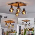 Caronia »Caronia« Deckenlampe aus Metall/Glas in Schwarz/Messing/Rauchfarben
