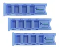Medi-Inn Medikamentendispenser mit 4 Fächern, blau Standard, 3 Stück, Tablettenbox für einen Tag, Pillenbox, Tagesdispenser