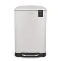 Les Collectors Küchenmülleimer mit Pedal, Edelstahl, Nr. 528, Fassungsvermögen 20 l, herausnehmbarer Inneneimer, mattes Finish, robust, leiser Deckelverschluss, Weiß