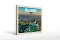 Holzschild Reise 40x30 cm Hollywood USA Griffith Observatory Schild
