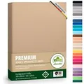 leevitex® Spannbettlaken Spannbettlaken Premium Elasthan, Gummizug: rundum, blickdicht, Anti-Pilling, 97% Baumwolle, 3% Elasthan, 40 cm Steg 140 - 160 cm x 200 - 220 cm