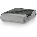 DecoKing Tagesdecke Bettüberwurf mit Uni Wendedesign leichte Allzweckdecke Wohndecke, Wendedesign, Zweifarbig, Steppung grau|silberfarben 200 cm x 220 cm