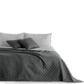 DecoKing Tagesdecke 200 x 220 cm Graphit anthrazit grau Silber Bettüberwurf zweiseitig pflegeleicht Axel