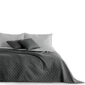 Tagesdecke 200 x 220 cm Graphit anthrazit grau Silber Bettüberwurf zweiseitig...