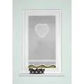 HOME WOHNIDEEN Türvorhang CORAZON (1 St), Stangendurchzug, blickdicht, Tür-und Fensterbehang, Batist, bestickt weiß 90 cm x 100 cm