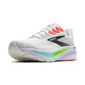 Brooks Herren Ghost 17 Sneaker, White/Pink Clay/Gecko, 42.5 EU