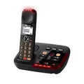 Panasonic KX-TGM420 Digitales Telefon, kabellos, mit Anrufbeantworter, einfache Basis und Mobilteil, LCD, Laute Lautstärke, langsamer Gesprächsmodus, kompatibel mit Hörgeräten, blockiert unerwünschte