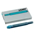 LAMY T10 Tintenpatronen mit großem Tintenvorrat - geeignet für alle Lamy Patronenfüllhaltermodelle - Inhalt 1,25ml je Patrone - 5 Stück pro Päckchen - Tintenfarbe türkis