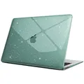 Fintie Hülle kompatibel mit MacBook Air 13 (2018-2020 Version) A2337(M1)/A2179/A1932, Ultradünne Hartschale Schutzhülle Snap Case, Nachtgrün(Glitzer)