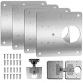 Edelstahl Scharnier Reparaturplatte, 4 Küchenscharnier Reparaturplatten mit 24 Schrauben, 9 x 9 cm Schrankscharnier Scharniere, Hinge Repair,Schrank, Möbel, Schublade, Fenster (4)