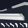 MARBET DESIGN Stuckleisten XPS Styropor weiß - Deckenleisten Zierleisten Eckleisten Dekorbau E-Leisten - (Musterstück E-23)