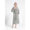OTTO home Unisex-Bademantel Lillou, ideal für Sauna & Spa, Hotelbademantel, Morgenmantel, Langform, Microfaser, Kapuze, Gürtel, kuschelig weicher Fleece, plüsch, für Damen und Herren, XS-3XL grau XL | 125 cm