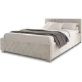Polsterbett Nizza - Bettgestell Mit Lattenrost, Stauraum & Led Beleuchtung - Bett Mit Samtbezug & Chesterfield-steppung - 180x200 Cm Beige - Juskys