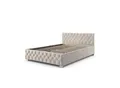 Juskys Polsterbett Nizza 180x200 cm - Lattenrost, Stauraum & LEDs - Samtbezug mit Steppung - Beige