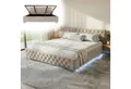 Juskys Polsterbett Nizza, Stauraum, LED Licht, Chesterfield Steppung, Samtbezug