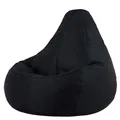 Bean Bag Bazaar Dalton Outdoor Sitzsack für Erwachsene, Schwarz, Gaming Sitzsack mit Füllung, Bean Bag, Wasserabweisender Stoff, Bequemer Sessel für Wohnzimmer, Schlafzimmer, Garten