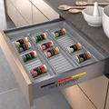 Schubladen Einsatz Gewürz Halter silber - für 60 x 50cm - Küchen Organizer Regal