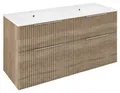 Sapho CIRASA STRIP Waschbeckenunterschrank mit Doppelwaschbecken 121x66x46cm, Alabama Eiche