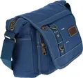 Damen Tasche Canvas Umhängetasche Schultertasche Crossover Bag Damenhandtasche Blau