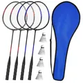 Federball Schläger Set 4 Stück 66 cm Stahlrahmen PU Grifftyp