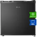 ChiQ CSD46D4E Tischkühlschrank Mini Bar Kühlschrank mit Flaschenregal, 46 l Kühlen, 5l Eisfach, einstellbares Thermostat, Sehr leise 39dB, schwarz - Schwarz