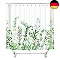 Lerores Duschvorhang 200 x 200 Antischimmel Textil Shower Curtains, Blumen