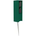 ledscom.de Garten-Steckdosen-Säule POMI mit Erdspieß für außen, IP44, 2-fach, grün, eckig, 23cm
